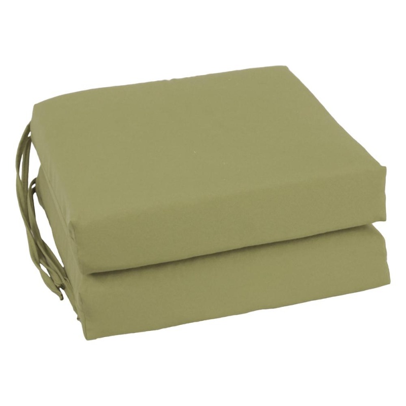 Blazing Needles Indoor 16" X 16" Twill Chair Cushion, Sage
