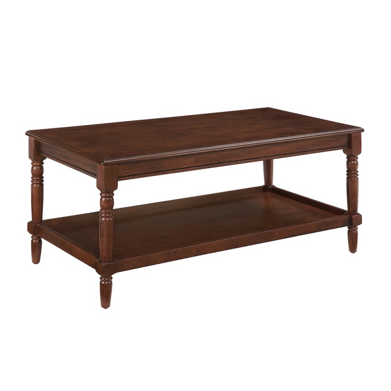 French Country Manor No Tools Coffee Table With Shelf
