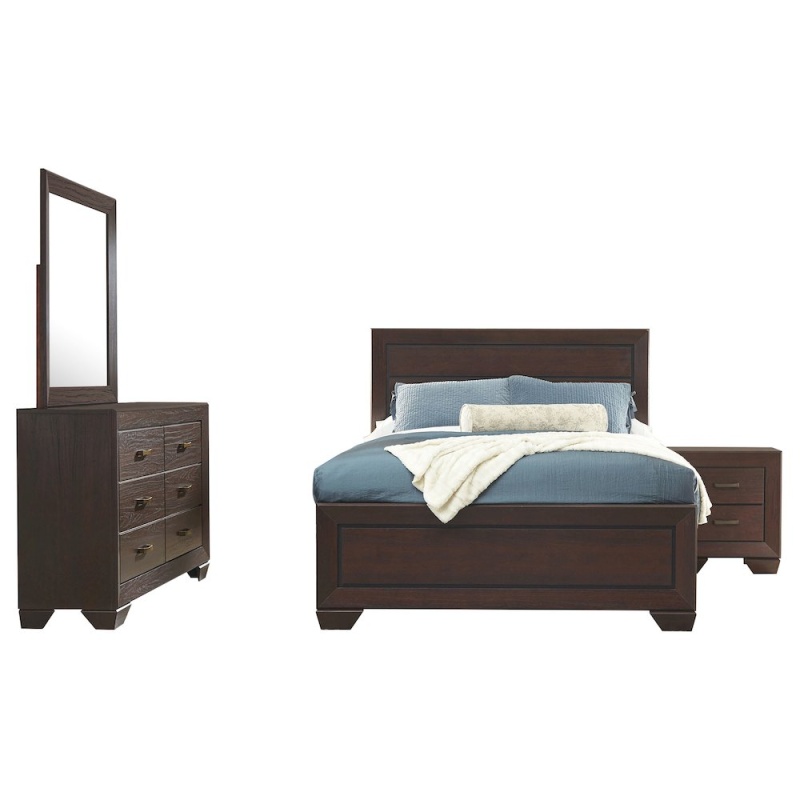 Kauffman 4-Piece Eastern King Bedroom Set Dark Cocoa
