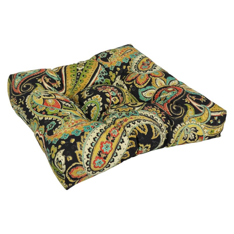 19-Inch Squared Patterned Spun Polyester Tufted Dining Chair Cushion 94005-1Ch-Reo-58