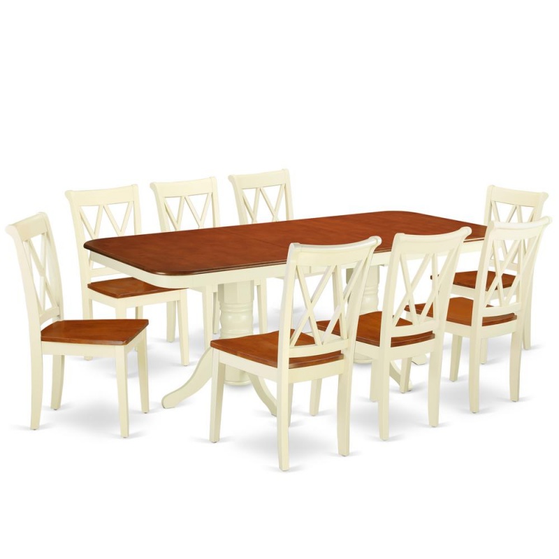 Dining Room Set Buttermilk & Cherry, Nacl9-Bmk-w
