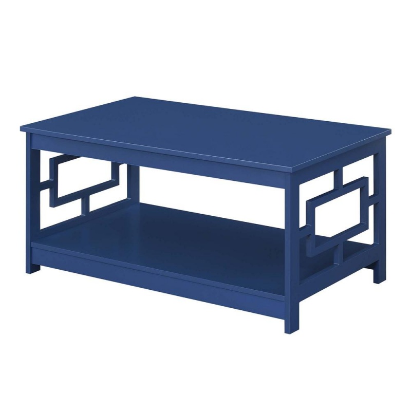 Town Square Coffee Table With Shelf -Cobalt Blue