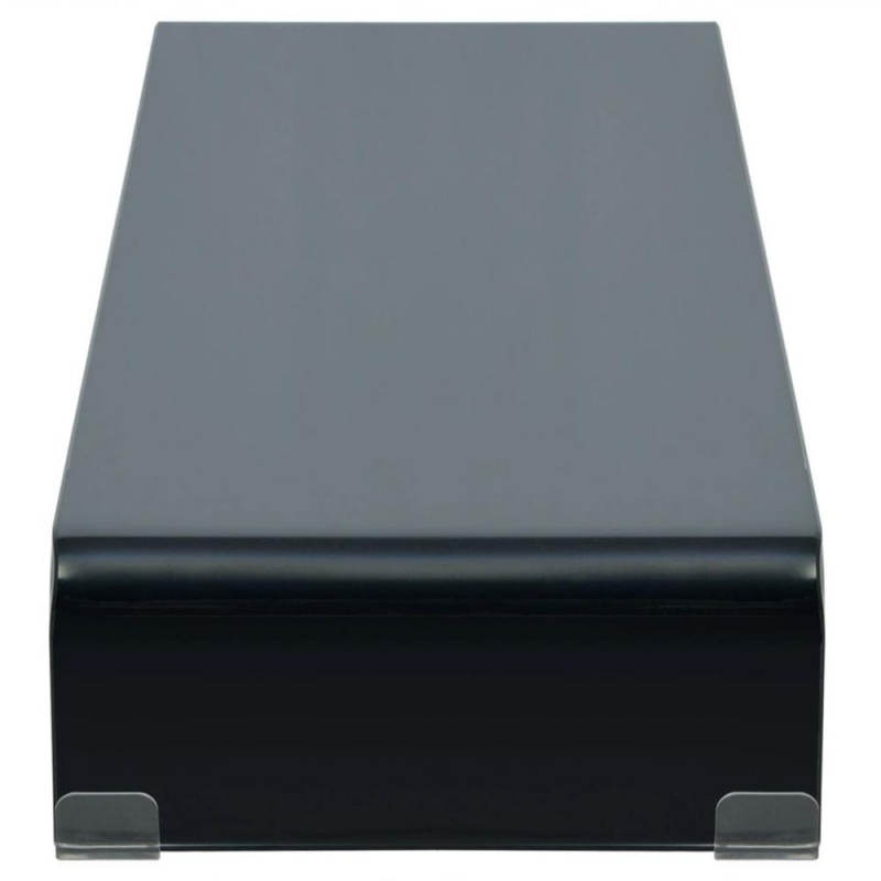 Vidaxl Tv Stand / Monitor Riser Glass Black 43.3"X11.8"X5.1"