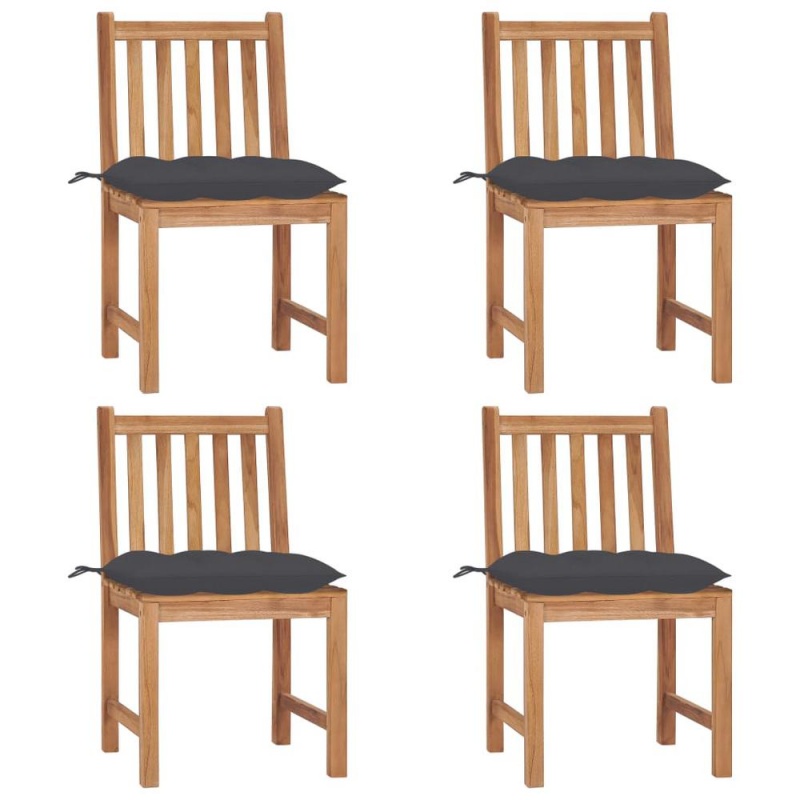 Vidaxl Garden Chairs 4 Pcs With Cushions Solid Teak Wood 3103