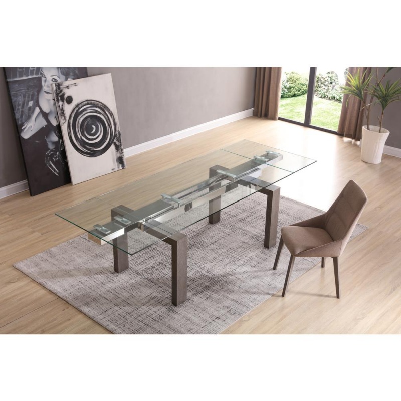 Davy Extendable Dining Table In Gray