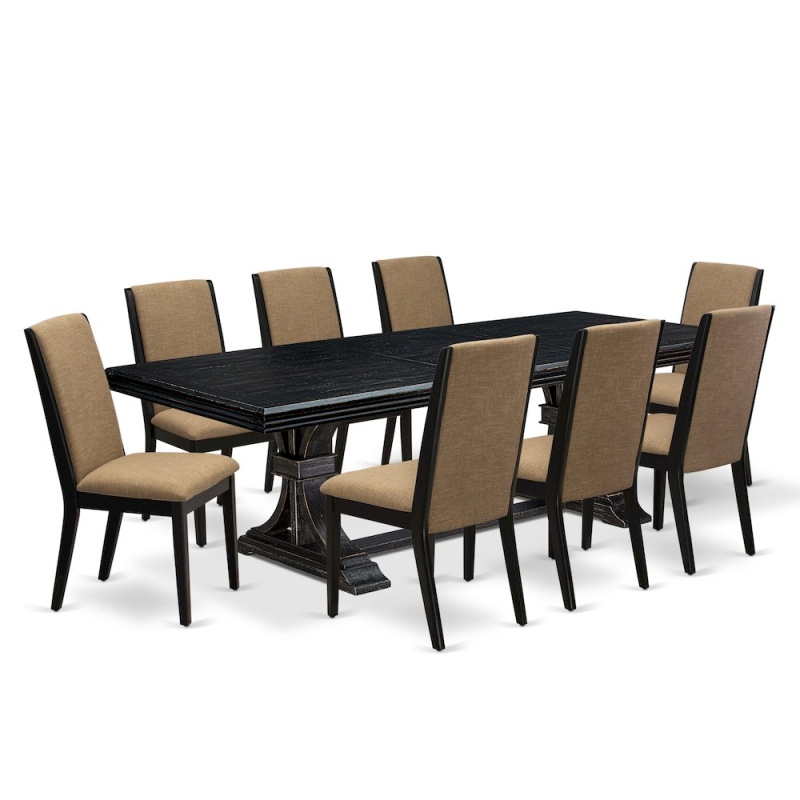9 Pieces Dining Table Set with 8 Dining Chairs