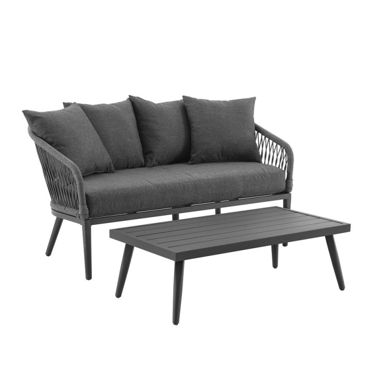 Dover 2Pc Outdoor Loveseat Patio Furniture Set - Loveseat & Coffee Table