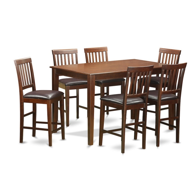 7 Pc Counter Height Table Set- Counter Height Table And 6 Counter Height Stool