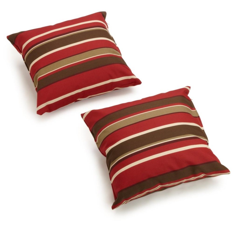 Blazing Needles 17-Inch Outdoor Knife Edge Throw Pillows (Set Of 2)