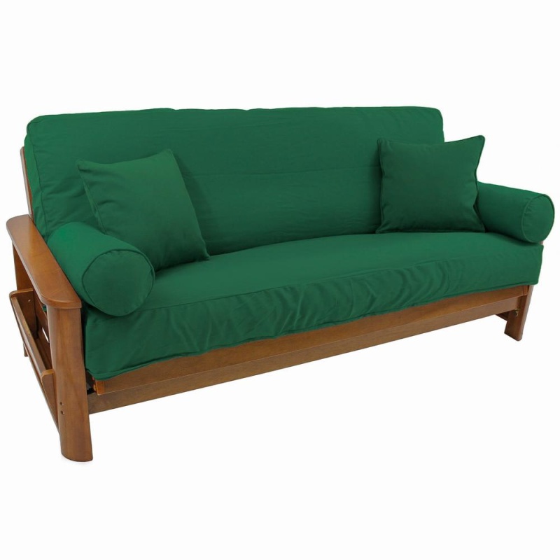 Full Futon Cover Set with Two 18 Inch Pillows and Two Bolsters