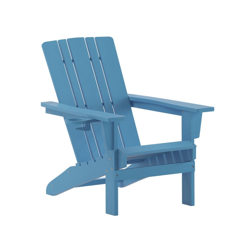 Contemporary Commercial Grade Adirondack Patio Chair With Cupholder