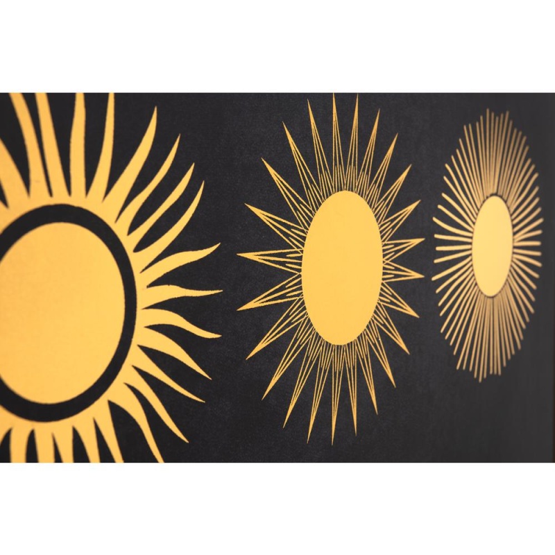 Three Suns Canvas Wall Art Gold & Black