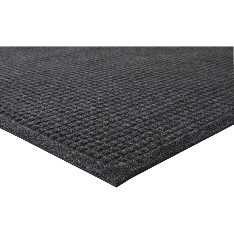 Genuine Joe Ecoguard Indoor Wiper Floor Mats - Indoor - 72" Length X 48" Width - Plastic, Rubber - Charcoal Gray - 1Each