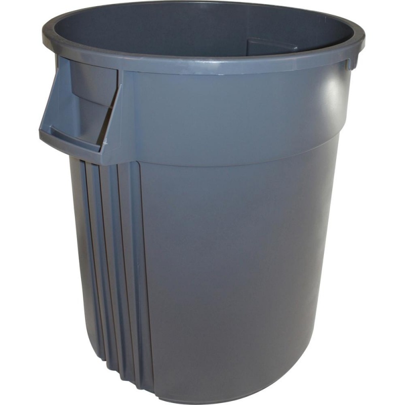 Genuine Joe Gator 55-Gallon Container - 55 Gal Capacity - Impact Resistant, Crush Resistant, Long Lasting, Spill Resistant, Jam-Free, Handle - 33" Height X 26.8" Width - Gray - 1 Each