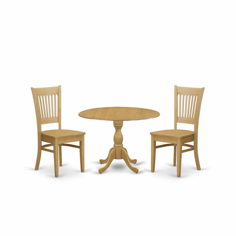 East West Furniture 3 Piece Kitchen Dining Table Set