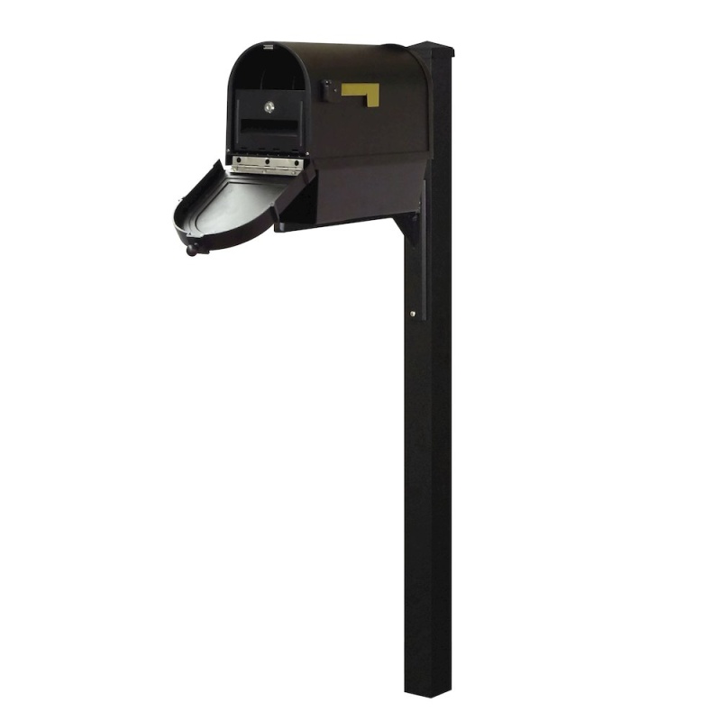 Curbside Mailbox With Newspaper Tube, Locking Insert And Wellington Mailbox Post