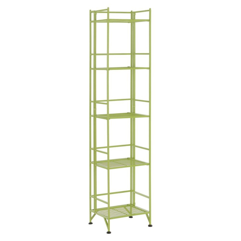 Xtra Storage 5 Tier Folding Metal Shelf, Lime