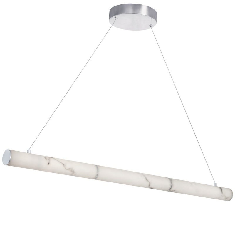 30W Polished Chrome Horizontal Pendant with Alabaster Diffuser