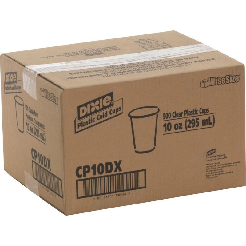 Dixie 10 Oz Cold Cups By Gp Pro - 25 / Pack - 20 / Carton - Clear - Plastic - Cold Drink