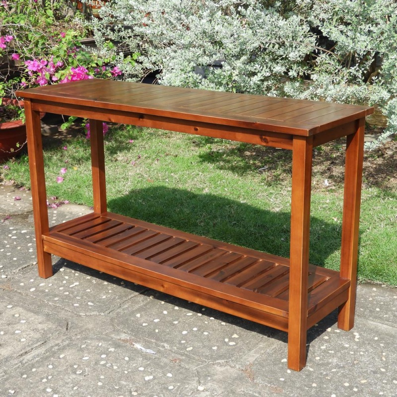 Highland Acacia 48 Inch X 16 Inch Console Table, Stain