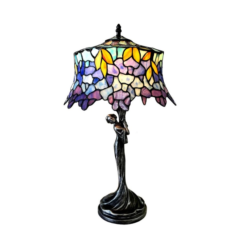 Sophia Wisteria 1 Light Antique Dark Bronze Accent Lamp 13" Shade