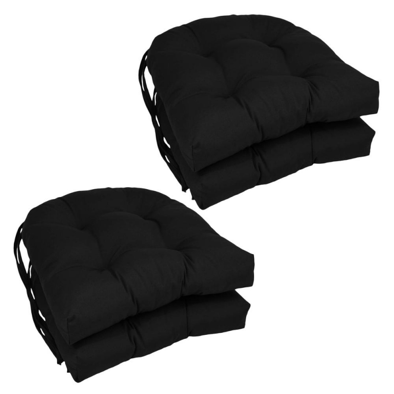 16-Inch Solid Twill U-Shaped Tufted Chair Cushions (Set Of 4)