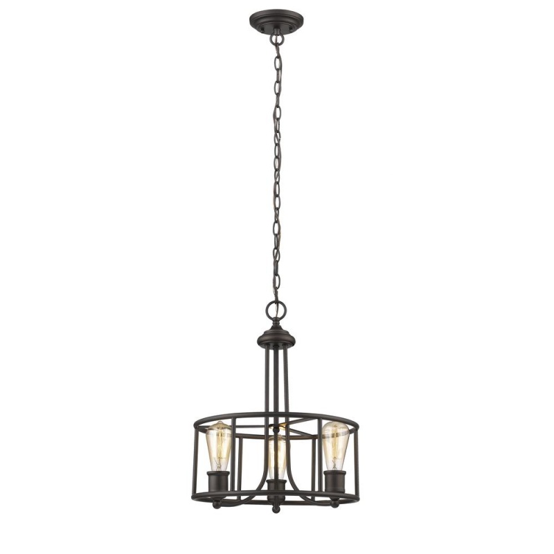 Elissa Transitional 3-Light Rubbed Bronze Ceiling Pendant 15" Wide