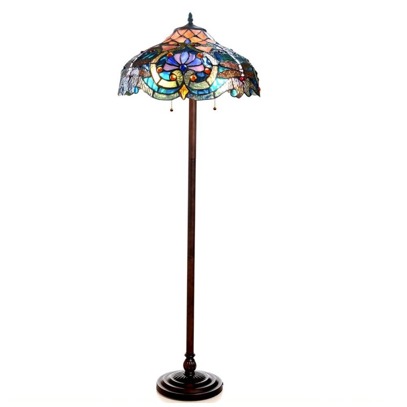 Lydia Tiffany-Style 2 Light Victorian Floor Lamp 17" Shade