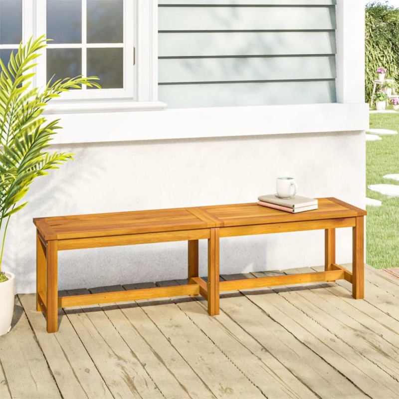 Garden Bench Brown Solid Acacia Wood 59.1 In