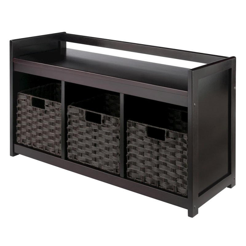 Addison 4-Pc Storage Bench With 3 Foldable Woven Baskets
