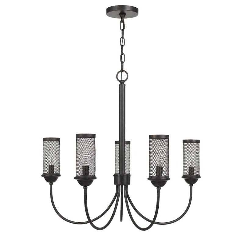Fulton Metal Chandelier With Mesh Metal Shade