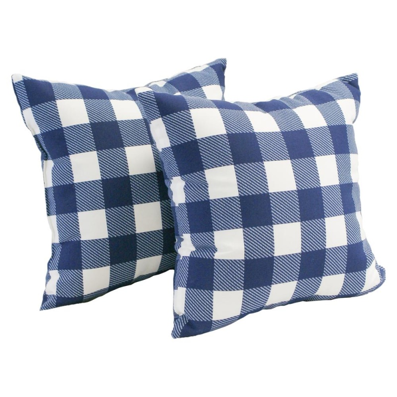Spun Polyester 17-Inch Outdoor Throw Pillows (Set of 2)