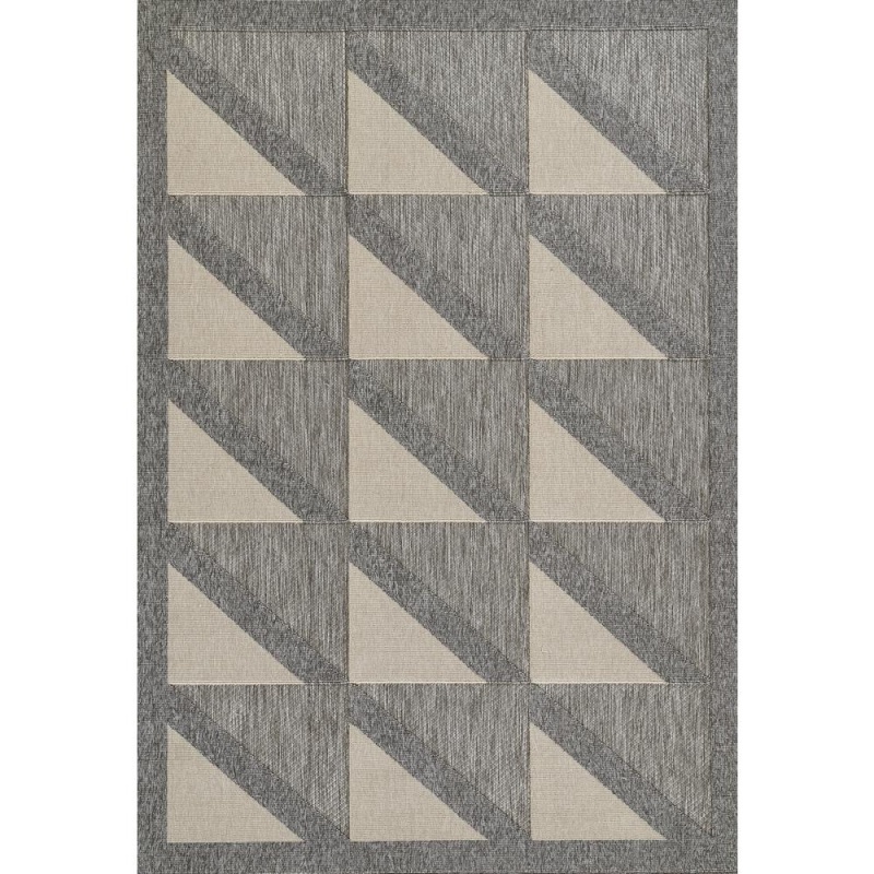 Contemporary Rectangle Area Rug, Grey, 3'11" X 5'7"