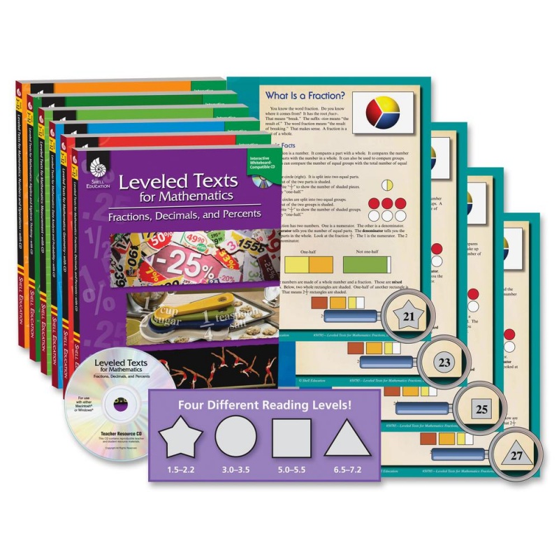 Shell Education Mathematics Leveled Texts Book Set Printed/Electronic Book - 144 Pages - Shell Educational Publishing Publication - Book, Cd-Rom