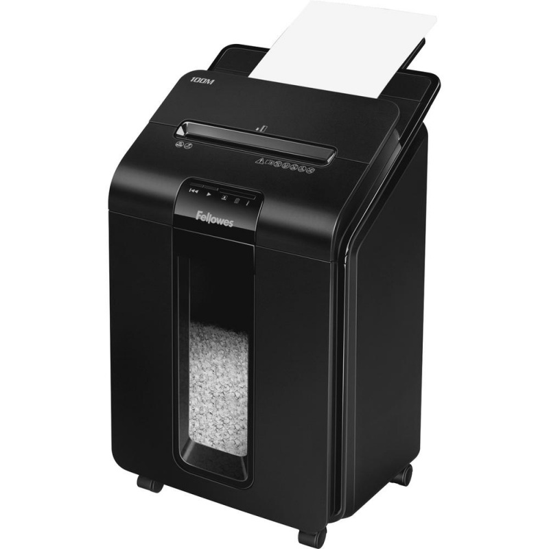 Fellowes Automax™ 100M Auto Feed Shredder - Non-Continuous Shredder - Micro Cut - 100 Per Pass - For Shredding Paper, Staples, Credit Card, Paper Clip - 0.156" X 0.391" Shred Size - P-4 - 8 Ft/m
