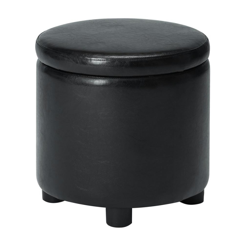 Designs 4 Comfort Round Accent Storage Ottoman With Reversible Tray Lid