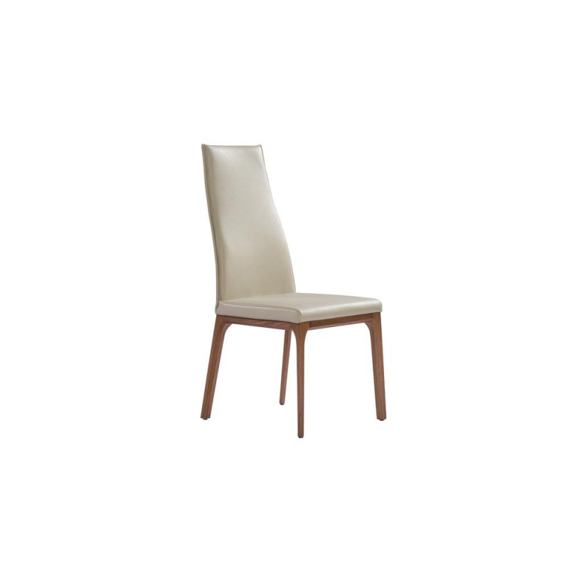 Ricky Dining Chair With Walnut Veneer Base And Taupe Seat (Set Of 2)