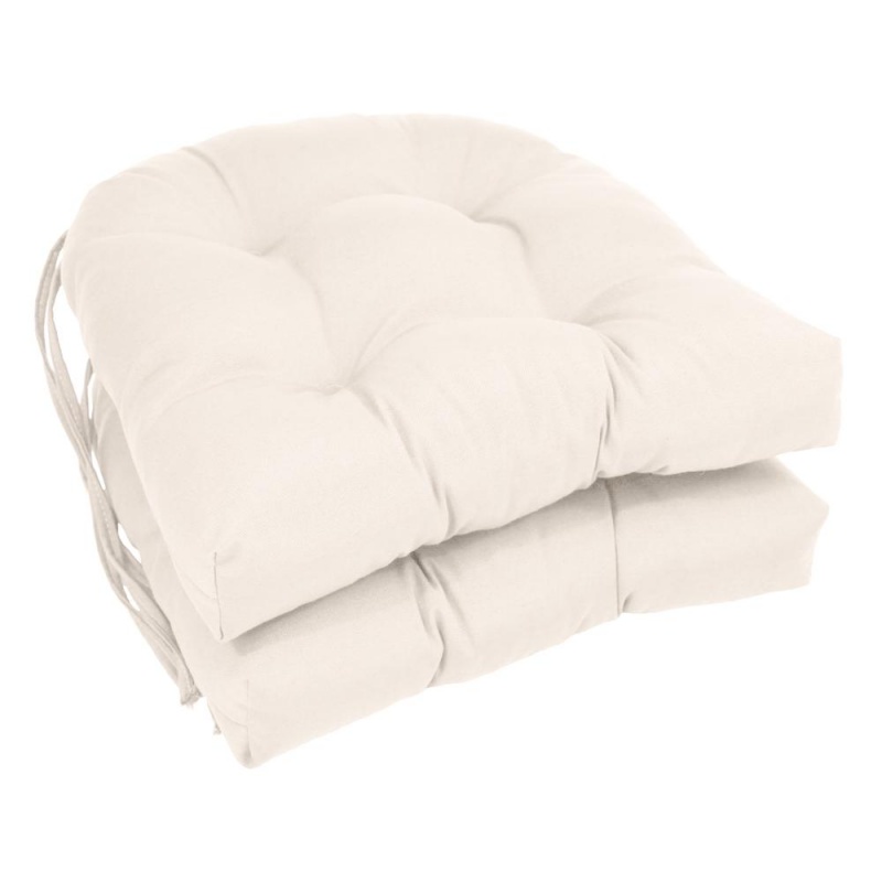 16-Inch Solid Twill U-Shaped Tufted Chair Cushions (Set Of 2)
