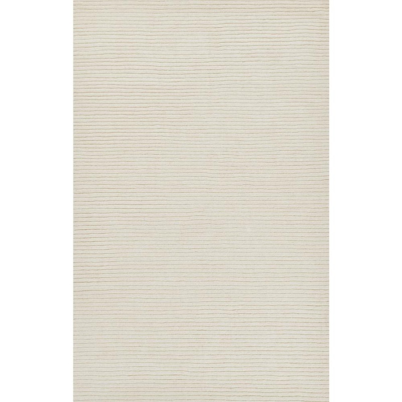 Contemporary Rectangle Area Rug, White, 5' X 8'