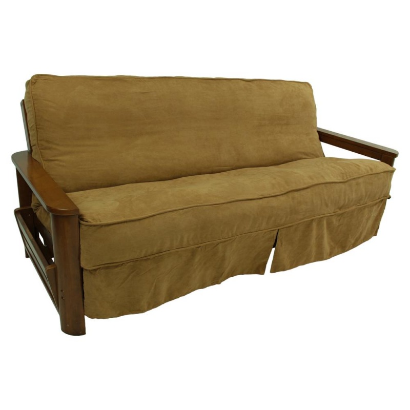 Solid Microsuede Double Corded Full Futon Slipcover