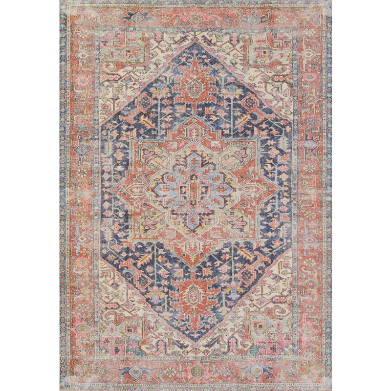 Traditional Rectangle Area Rug, Navy, 7'6" X 9'6"