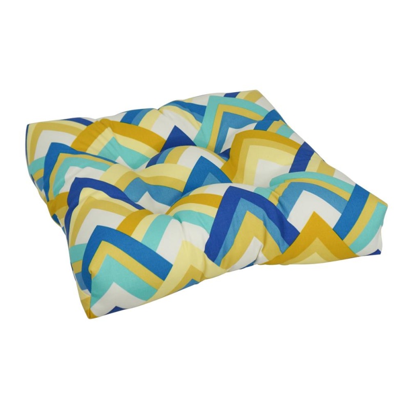 19-Inch Squared Polyester Outdoor Tufted Dining Chair Cushion