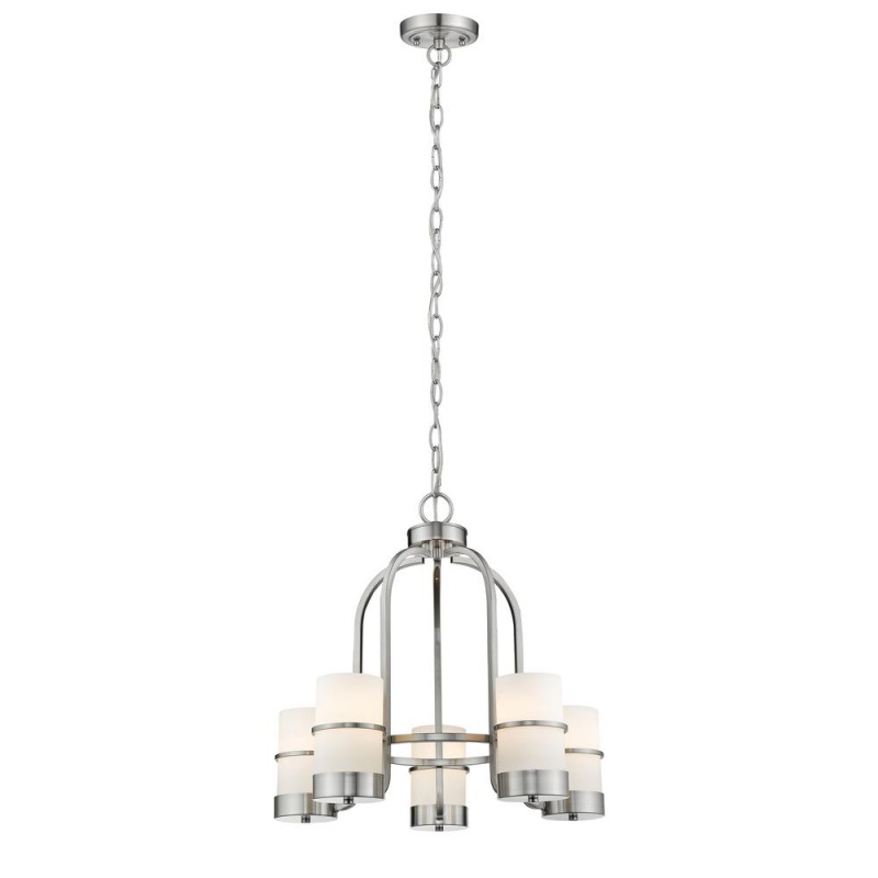 Penelope Contemporary 5-Light Brushed Nickel Mini Chandelier