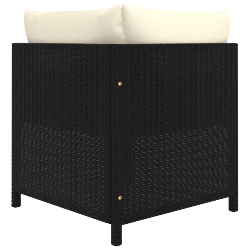 Vidaxl 6 Piece Garden Lounge Set With Cushions Poly Rattan Black 9782