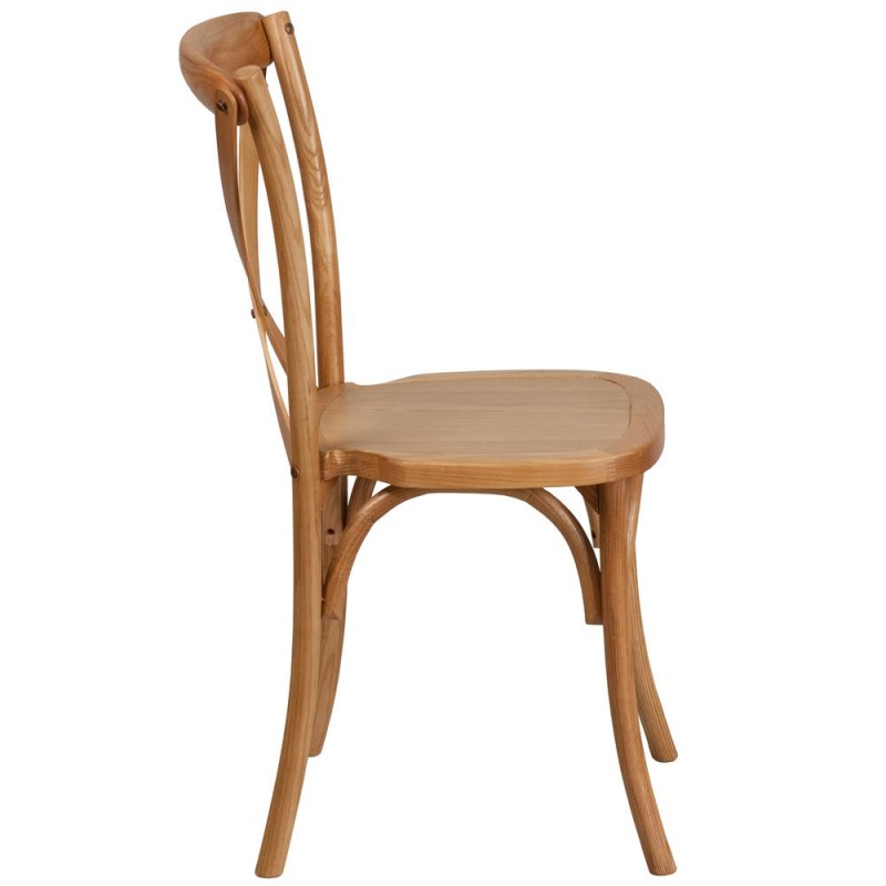 Hercules Series Stackable Oak Wood Cross Back Chair