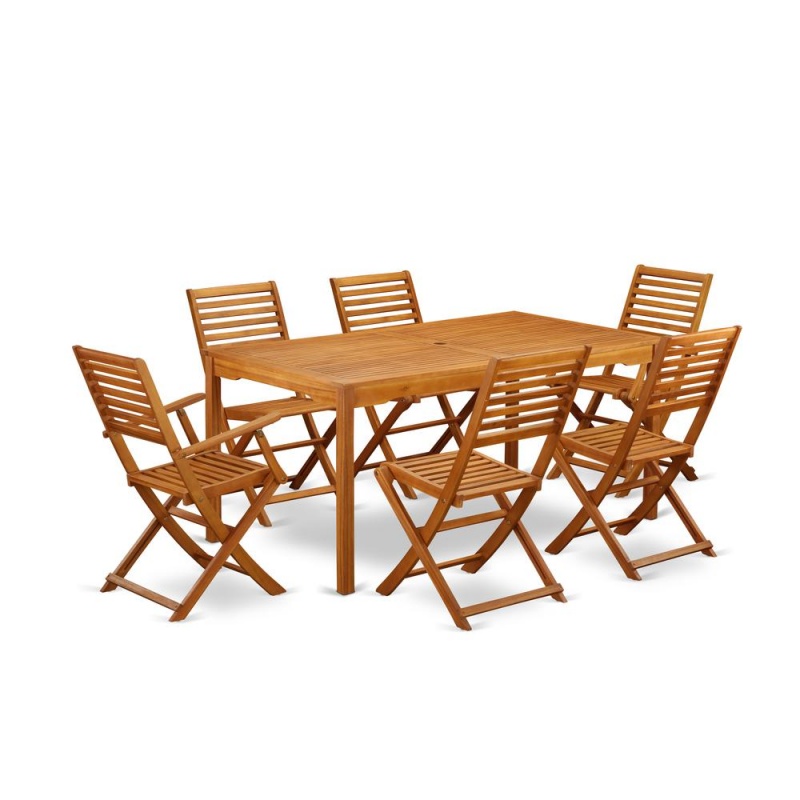 Wooden Patio Set Natural Oil, Cmbs72cana