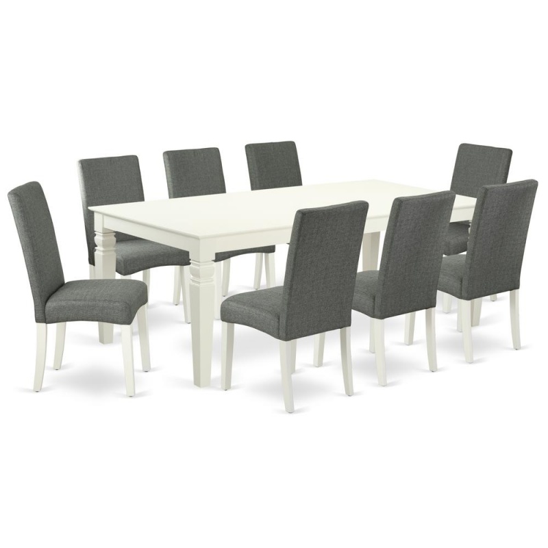 Dining Room Set Linen White, Lgdr9-Lwh-07