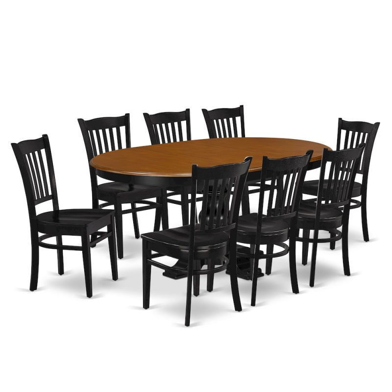 7-Piece Black & Cherry Kitchen Table Set