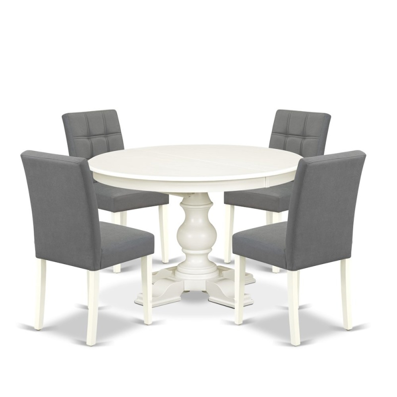 9-Piece Dining Table Set, Linen White