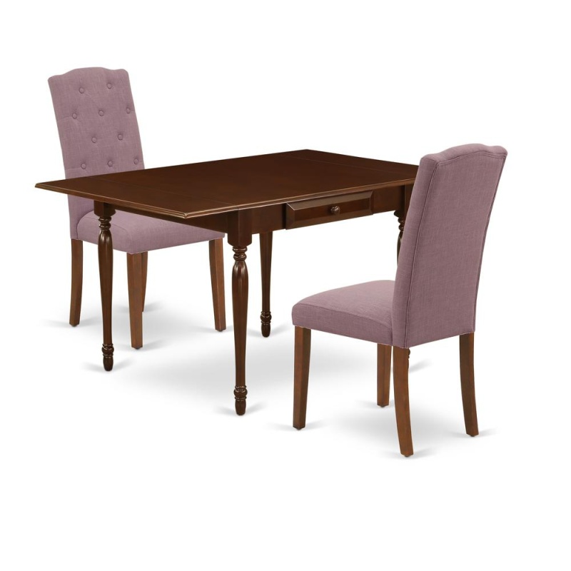 3-Piece Dining Room Table Set with 2 Parsons Chairs